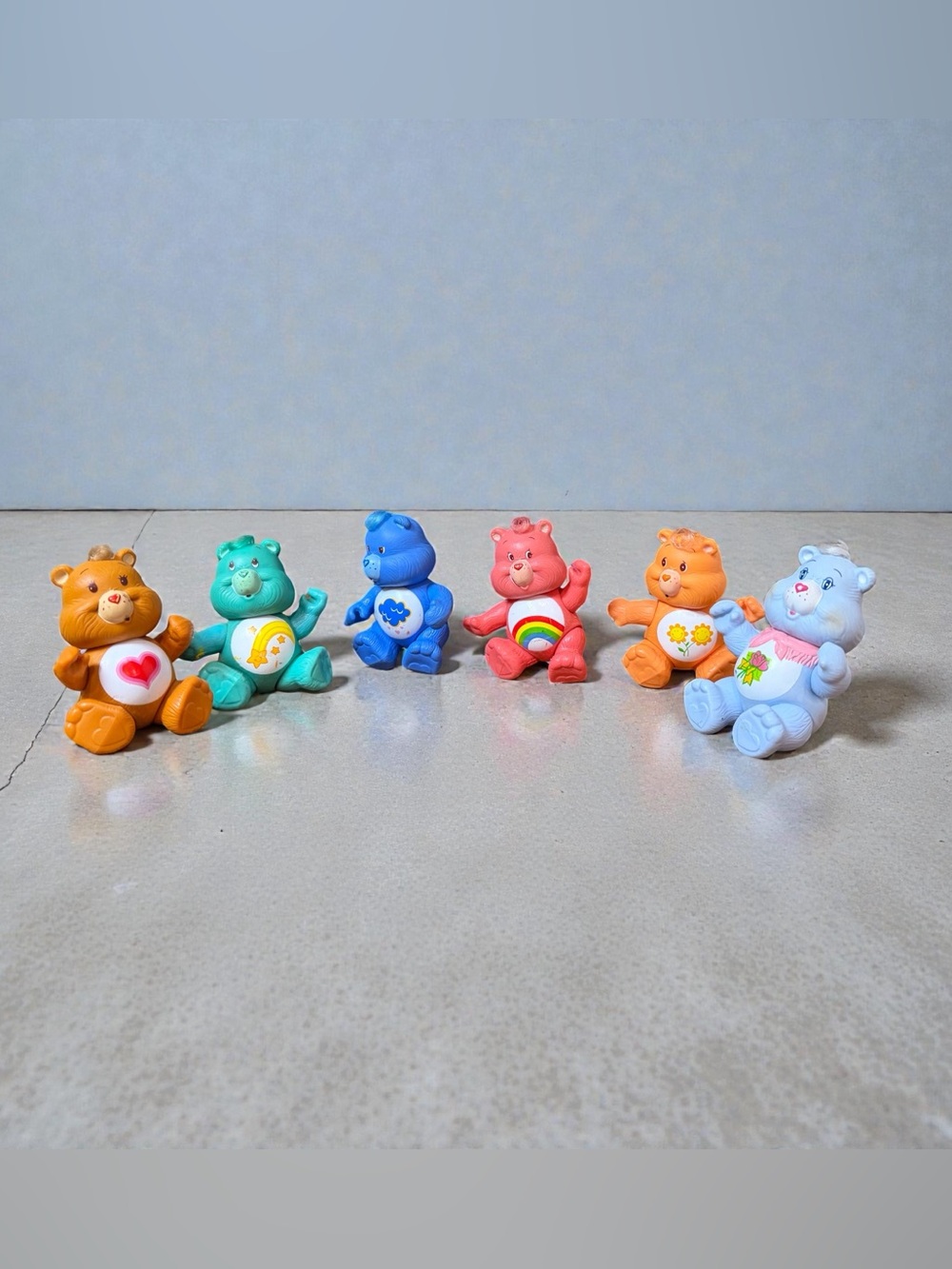 Lot of 6 Vintage 1980s Kenner Care Bears 3” Poseable